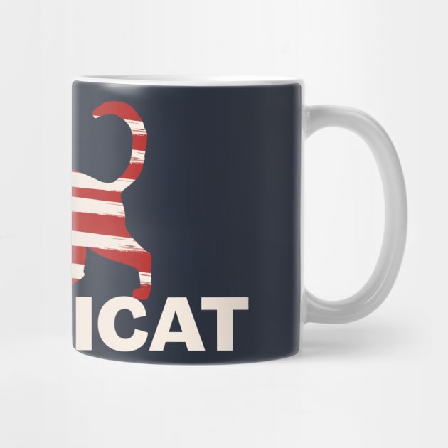 4th of July America Cat T-Shirt by Craftee Designs